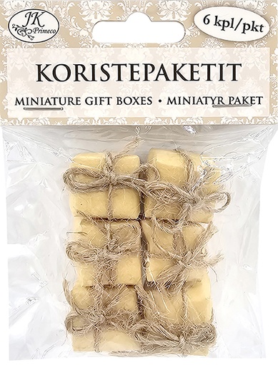 [3836] Miniature gift boxes natural 6pcs