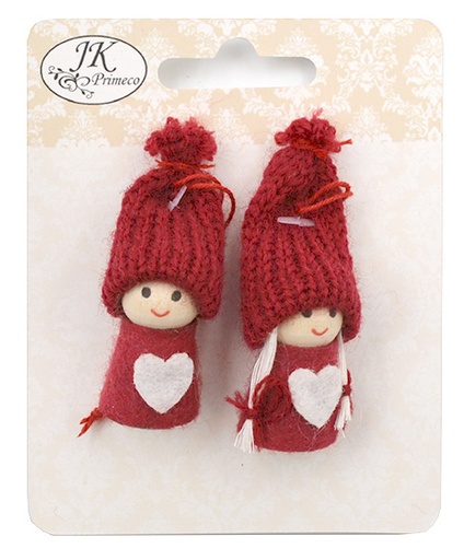 [3870] Decorative Christmas gnomes red 2pcs