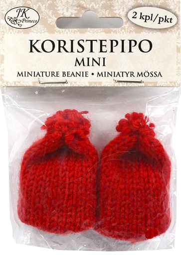 [3898] Miniature beanies red 2pcs