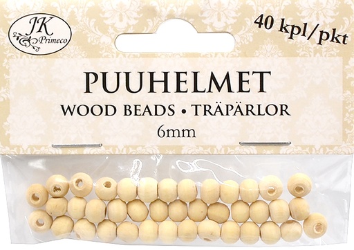 [3917] Wood beads 6mm natural 40pcs