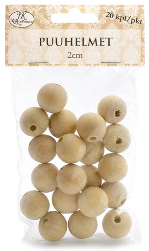 [3921] Wood beads 2cm natural 20pcs