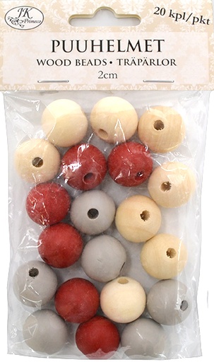 [3953] Wood beads 2cm Christmas assortment 20pcs