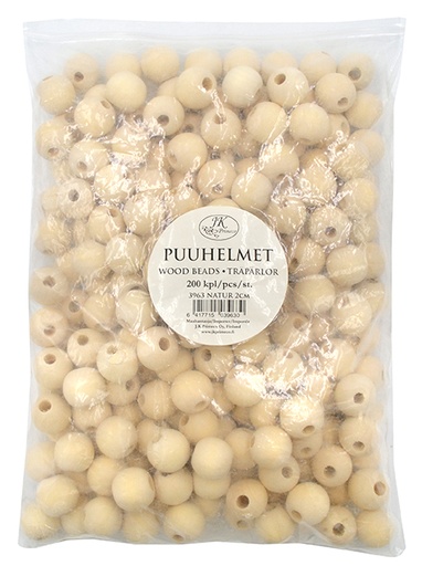 [3963] Wood beads 2cm natural 200pcs