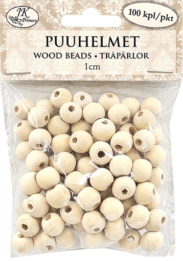[3974] Wood beads 1cm natural 100pcs