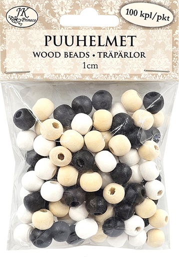 [3975] Wood beads 1cm Natural assortment 100pcs