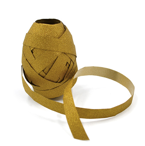 [3985] Gift ribbon 1cm x 10m glitter gold