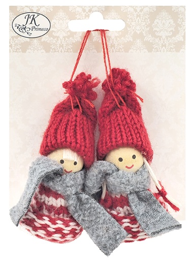 [4002] Decorative Christmas gnomes red/white 2pcs