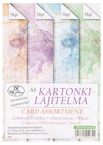 [4074] Kartonkilajitelma A6 Marmori 20kpl