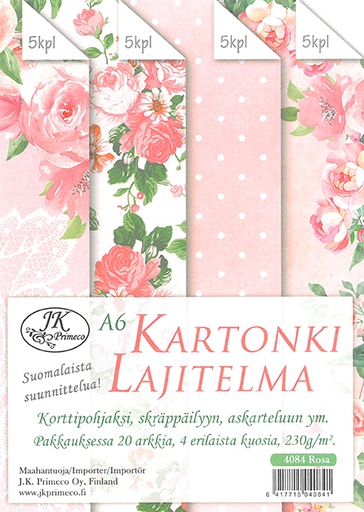 [4084] Card assortment A6 Rosa 20pcs
