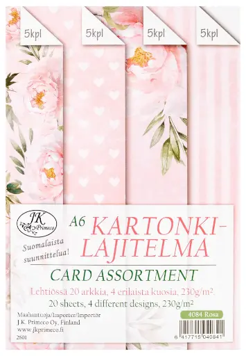 [4084] Kartonkilajitelma A6 Rosa 20ark