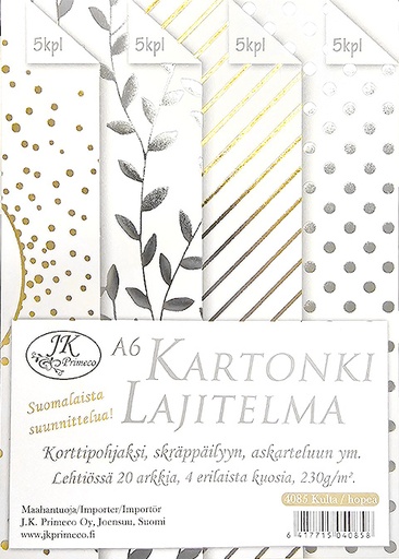 [4085] Card assortment A6 gold/silver 20pcs