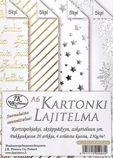 [4087] Card assortment A6 Joulu kulta/hopeafolio 20pcs