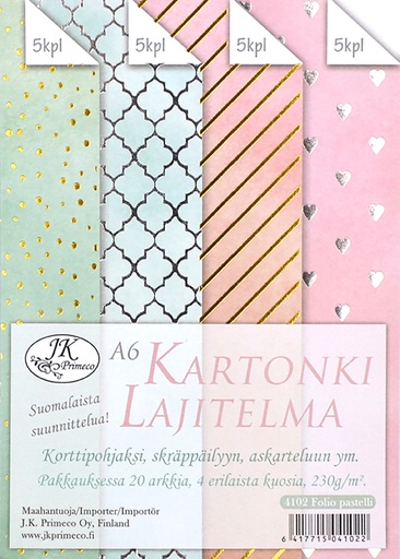 [4102] Card assortment A6 Foil pastel 20pcs