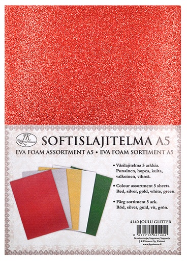 [4140] Felt assortment A5 Christmas glitter 10pcs