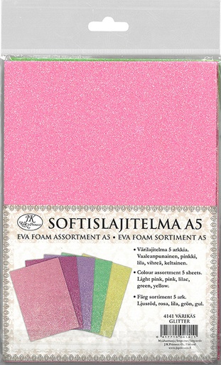 [4141] Eva foam assortment A5 Colorful glitter 5pcs