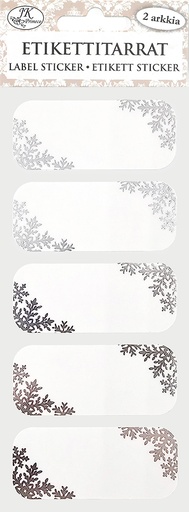 [4174] Label sticker narrow Snowflake silver foil 2 sheets