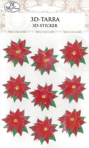 [4190] 3D-sticker Poinsettia red