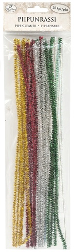 [4552] Pipe cleaner Christmas assortment glitter 25pcs