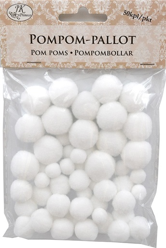 [4580] Pom poms white 50pcs