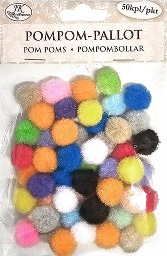 [4582] Pompom-pallot värilajitelma 50kpl