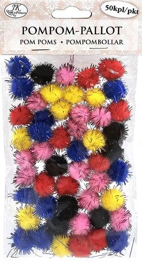 [4585] Pom poms glitter trend assortment 50pcs