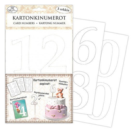 [4695] Card numbers white 3 sheets