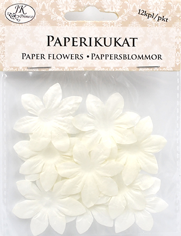 [4910] Paper flowers big white 12pcs