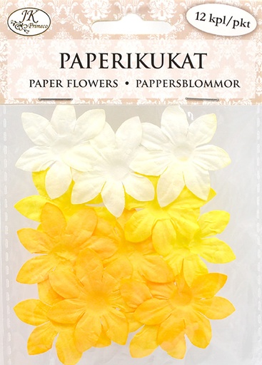 [4912] Paper flowers big yellow 12pcs