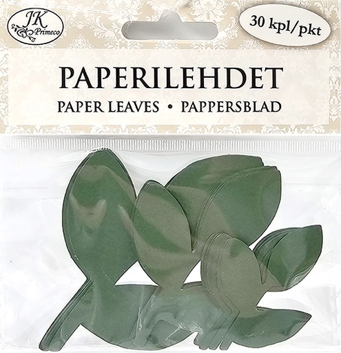 [4945] Paper leaves green assortment 30pcs