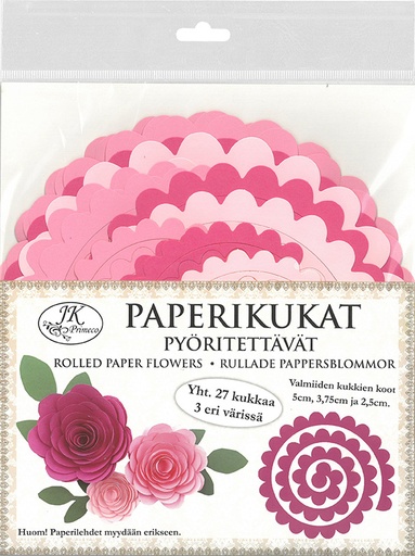 [4946] Rolled paper flowers pink 27pcs