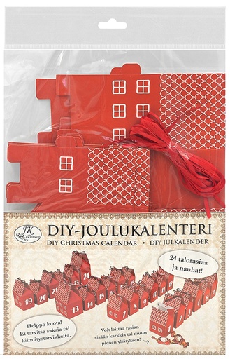 [4977] DIY Christmas calendar Houses red