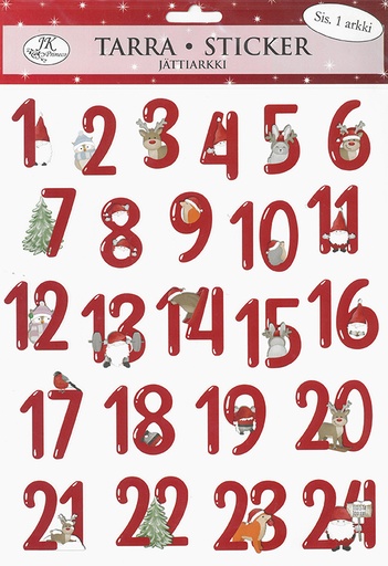 [5109] Giant sticker Christmas calendar numbers red