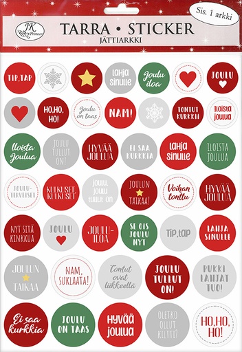 [5117] Giant sticker Joulutekstit punavihreä
