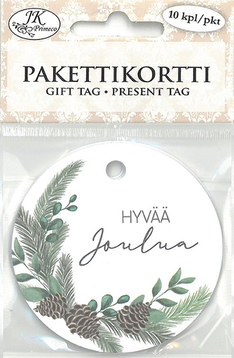 [5199] Gift tag pyöreä Havu 10pcs