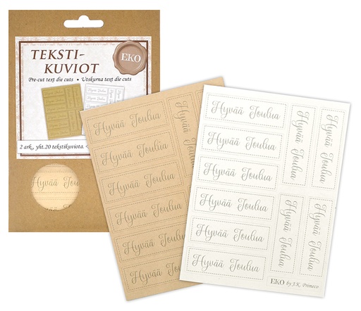 [5605] Eco text die cuts Hyvää Joulua 2pcs
