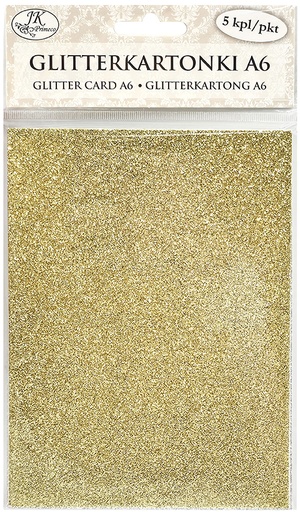 [6485] Glitter card A6 gold 5pcs