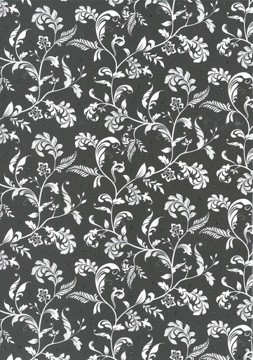 [6506] Glitter paper A4 Black/white vine 5pcs