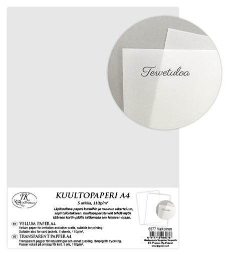 [6577] Vellum paper A4 white 5pcs