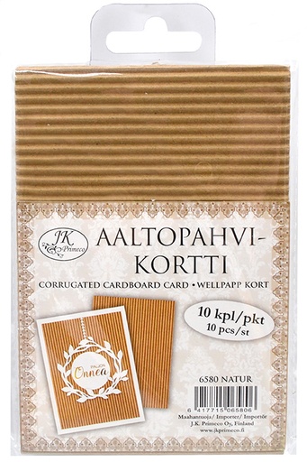 [6580] Corrugated cardboard card natural 10pcs