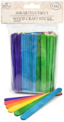 [6821] Wood craft sticks color assortment 100pcs