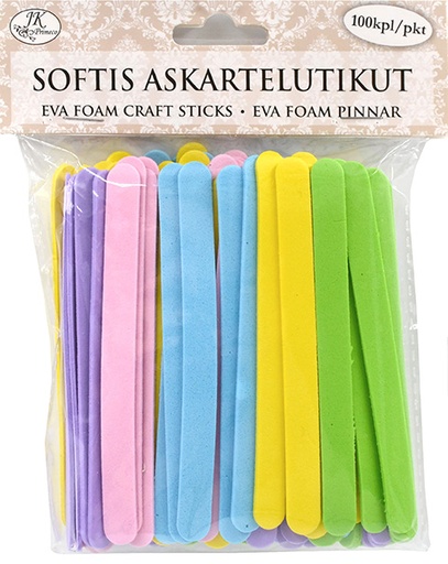 [6823] Eva foam craft sticks pastel assortment 100pcs