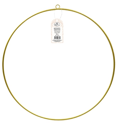[6875] Metal wreath 40cm ring gold
