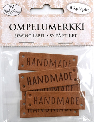 [6888] Sewing label Handmade brown 5pcs