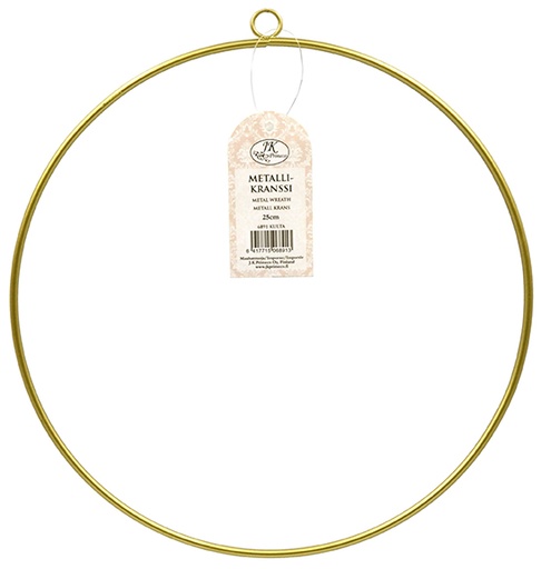 [6891] Metal wreath 25cm ring gold