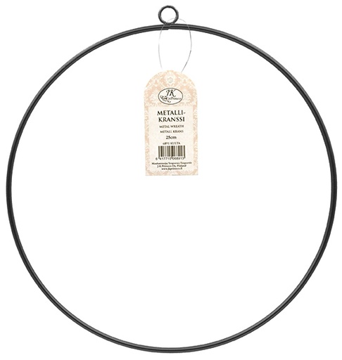 [6893] Metal wreath 25cm ring black