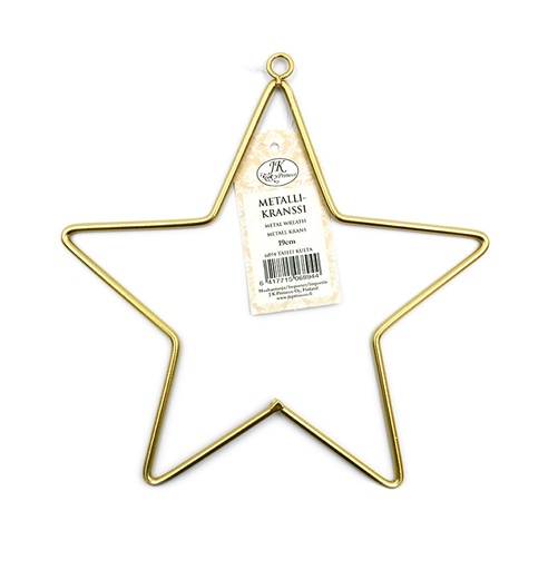 [6894] Metal wreath 19cm Star gold