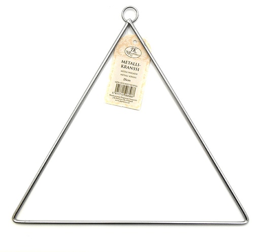 [6896] Metal wreath 25cm triangle silver