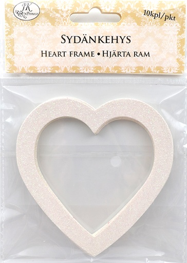 [6911] Heart frame glitter white 10pcs