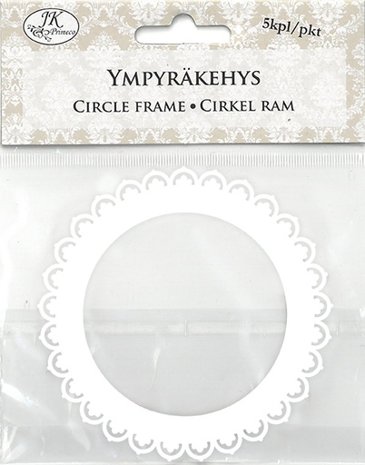 [6912] Circle frame lace white 5pcs