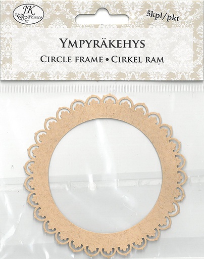 [6914] Circle frame lace natural 5pcs